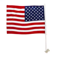 Drapeaux de voiture américains personnalisés en polyester à double couture, impression numérique, sublimation, avec mât, fabriqués en usine professionnelle