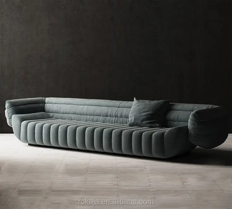 Jogo de sofá de sala de estar indiana, sofá de linho tufped para salão de beleza e sofá com 5 6 lugares