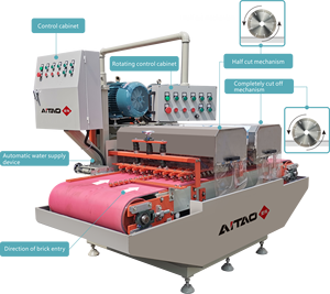 Máquina de Corte de Piedra de Alta Precisión AITAO de 45 Grados para Azulejos de Cerámica y Mármol, Potencia de 10.5KW, Grosor Máximo de 30MM, Voltaje de 380V - Product Image 3