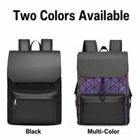 Sac à dos personnalisé avec logo, auto-réparant, résistant aux rayures, avec panneaux géométriques hydrofuges et compartiment pour ordinateur portable, idéal pour les voyages et les trajets quotidiens pour hommes