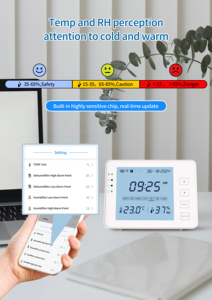 Thermomètre numérique WiFi et hydromètre intelligent WiFi-Moniteur de température et d'humidité, 3 alarmes, thermo-hydromètre rechargeable - Product Image 5