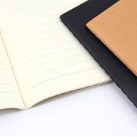 Carnet de notes à couverture souple en papier noir/gris/kraft, format A4 B5, 46 feuilles, impression UV, logo estampé à chaud