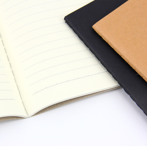 Agenda à coudre pour journal intime, carnet de notes de couture, doux, noir/gris/Kraft, A4 B5, <span class=keywords><strong>46</strong></span> feuilles avec logo estampage à chaud - Product Image 5