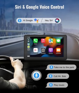 Smart 7-Inch Universal Portable Auto Car Play Pantalla táctil Portable 2-Din Radio con 1 año de garantía - Product Image 3