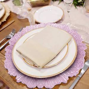 Platos Base Decorativos de Plástico Irrompible de 13 Pulgadas, Color Rosa Arrecife, para Decoración de Bodas y Fiestas Nupciales - Product Image 4