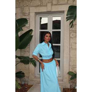 ชุดเซ็ตผู้หญิงสีเทอร์ควอยซ์ Neonda ดีไซน์ทันสมัยสำหรับทีมงาน - Product Image 2