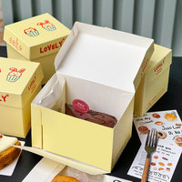 Boîte d'emballage écologique auto-élevante pour gâteaux/desserts, en carton alimentaire, avec conception pliable à plat, idéale pour les pâtisseries et les fêtes