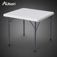 Table pliante carrée moderne et simple en plastique moulé par soufflage HDPE, table pliante durable