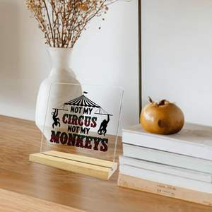 Logotipo de No es <span class=keywords><strong>mi</strong></span> circo, no son mis monos, placa acrílica divertida <span class=keywords><strong>para</strong></span> <span class=keywords><strong>regalo</strong></span>, adecuada <span class=keywords><strong>para</strong></span> escritorio de oficina, médicos - Product Image 2