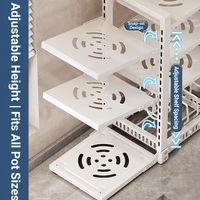 Étagère de rangement multifonctionnelle moderne et réglable en acier au carbone pour armoire de cuisine, évier et comptoir, pour casseroles et poêles