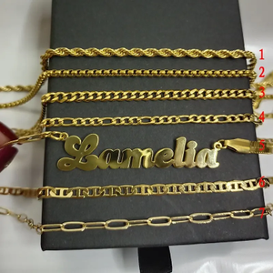 Nuovo nome personalizzato in acciaio inox lettera collana ciondolo gioielli placcato oro per regalo di compleanno maschile femminile - Product Image 6