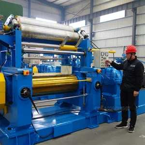 Máquina mezcladora de compuestos de caucho, molino de dos rodillos de tipo abierto con licuadora en stock, maquinaria de caucho Qingdao TOP 1