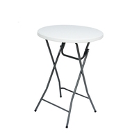 Table ronde Moon de 110 cm de haut, plateau en HDPE, matériaux anti-âge, table et chaises d'extérieur de haute qualité