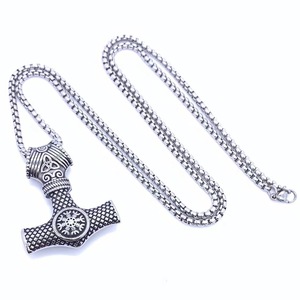 Thor's Hammer Pendant Stainless Steel Necklace Men Nordic Viking Style Everyday Wear 2160117 - Product Image 4