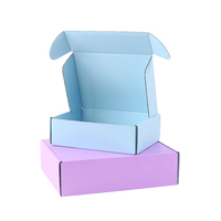 Boîte d'expédition en carton ondulé recyclable personnalisée, colorée, bleue, verte, rouge, violette, boîte cadeau en carton, boîte en papier pour avion