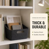 Boîte de rangement en feutre épais pour chambre d'enfant, bac de rangement durable en non-tissé avec poignées découpées