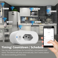 LangYeao Tuya Smart Socket Plug WiFi ZIGBEE Brésil 16A Adaptador Timer Suporte Smart Life App Control Google Home Alexa
