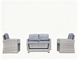 Set di 4 Pezzi di <span class=keywords><strong>Mobili</strong></span> da Giardino in Rattan, Divano in Rattan per Esterni, Arredamento da Patio in Rattan - Product Image 4