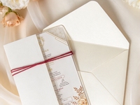 Porte-cartes pliable pour invitation de mariage, invitation de mariage de luxe en acrylique transparent, carte d'invitation de mariage personnalisée imprimée