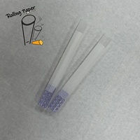 Papier à rouler en verre transparent personnalisé non blanchi 109MM avec embout en verre en spirale pour cigarettes coniques