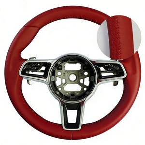 Volante de Cuero para <span class=keywords><strong>Porsche</strong></span> Panamera Cayenne 997.2 991.2 992 958 957 Sport 718 981 991 996 Macan <span class=keywords><strong>Cayman</strong></span> 911 - Product Image 5