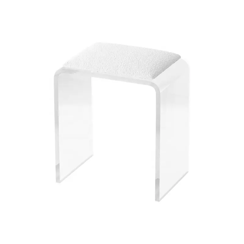 Chaises rectangulaires en acrylique confortables tabouret chaise en acrylique clair blanc maquillage chaises design italien moderne porte