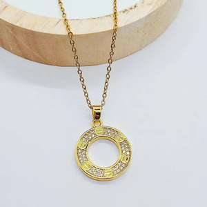 Fashion Jewelry Brand Stainless Steel Jewelry With Zircon <b>Ring</b> Love Screw Pendant <b>Necklace</b> Luxury Gift - Product Image 5