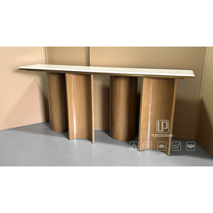 Premium Quality Living Room Furniture <b>Table</b> <b>Marble</b> <b>Top</b> and Natural Wood Base Design Restaurant <b>Console</b> <b>Table</b> Natural Wood Consol - Product Image 3