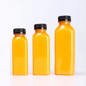 Custom Juice Bottle 250 ml 350 ml 500 ml 12 oz 16 oz PET Plastic Bottles For Beverage Packaging