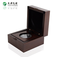Boîte en bois de capsules porte-monnaie personnalisée en gros Boîte de présentation de pièces de monnaie en bois or et platine de stockage de collection