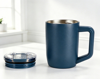 Tasses à café isothermes sans BPA en gros, mugs de voyage isothermes en acier inoxydable avec poignée et couvercle coulissant pour thé, lait, coffret cadeau
