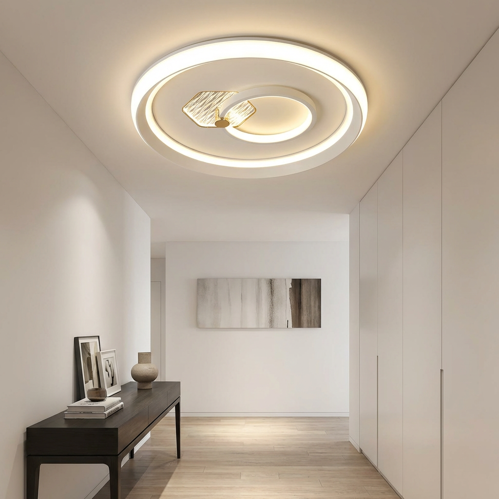 Modern Eye Protection LED Ceiling Light Flicker Free Circular Panel Lamp High Brightness for Apartment Living Room Bedroom