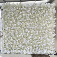 E047 8ft X 8ft 3d Roll Up Grote Roze Roos Bloem Muur Achtergrond Paneel Grote Kunstmatige Zijde Bloem Muur Mat Voor Bruiloft Evenement Decor