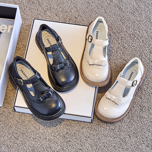 รองเท้ากีฬาเด็กคุณภาพสูง รองเท้าผ้าใบเด็กผู้ชาย รองเท้าหนังสำหรับเด็กผู้ชายและเด็กผู้หญิง สีดำ - Product Image 1