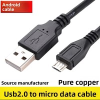 Cable de Carga de Datos Micro USB USB-A, Conductor de Cobre Puro, Revestimiento de PVC Ecológico para Dispositivos Compatibles con Carga Rápida de 2A