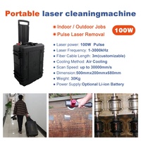 Máquina de Limpieza Láser Portátil de 50W 100W Tipo Maleta/Mochila para Metal y Madera, Eliminador de Óxido y Pintura con Láser de Pulso de 100W