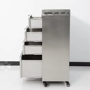 Stainless Steel Salon Barber Cabinet Drawers <b>Trolley</b> <b>4</b>-<b>Wheel</b> Modern Design Furniture Gym Workshop School Hotel Home Office - Product Image 2
