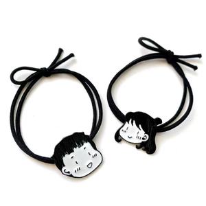 Coleteros de pareja de dibujos animados de estilo coreano, color blanco y negro, alta elasticidad, uso diario para niños y niñas, hechos en Corea - Product Image 5