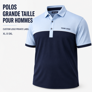 Polos Grande Taille pour Hommes, Polo de Golf de Luxe Personnalisé, Taille Plus, Color Block, Logo Personnalisé, Fabrication sur Commande, Fabricant - Product Image 1