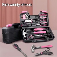 Kit d'outils de réparation pour la maison pour femmes, 39 pièces, rose, avec étui rigide, clé dynamométrique manuelle OEM, kit combiné