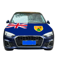 2026 îles Turques et Caïques couverture de capot de voiture drapeau couverture de moteur de voiture drapeau en gros tissu élastique personnalisé vente directe d'usine