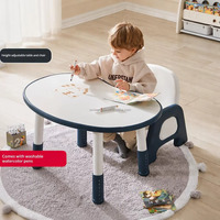 Table et chaise d'étude et de jeu pour enfants VSUCH, ensemble de table et chaise en plastique pour enfants, table ronde colorée pour enfants, utilisation à domicile