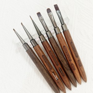 Pincel de fototerapia con mango de sándalo, mango largo, cuadrado grande, plano y ancho, para gel UV y construcción de uñas - Product Image 3