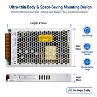 Alimentation à découpage industrielle 12V 17A 204W LRS-200-12 encastrée pour imprimante 3D, régulateur d'alimentation 12V CC pour bande LED
