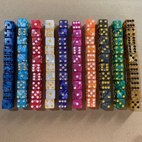 Dés en acrylique 16 mm à coins carrés, motifs perles, grand trou, ensemble de couleurs numérotées