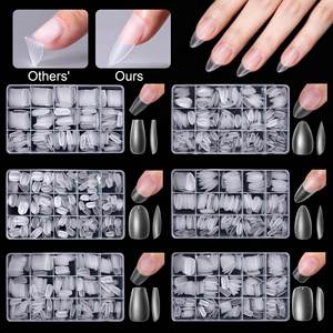 300 pièces/boîte – Faux ongles mats faits à la main, taille standard, courts, carrés, forme cercueil, stiletto – Embouts à presser pour manucure - Product Image 5