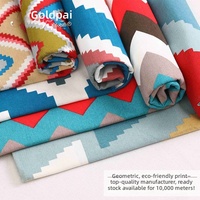 Tissu en toile fine imprimé en polyester et coton de la série Géométrie, nappe unie écologique, coussin de table