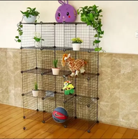 Organisateur modulaire multifonctionnel de rangement de cube en métal à grille métallique à vendre