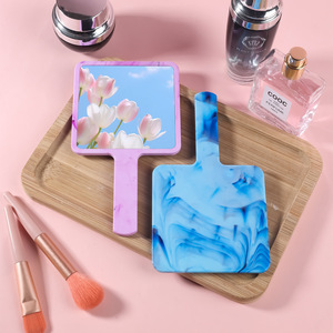 ZONYin กระจกแต่งหน้าพลาสติก ABS ทรงสี่เหลี่ยมพกพาได้กระจกแต่งหน้าแบบ HD โลโก้ตามสั่งสำหรับผู้หญิง - Product Image 4