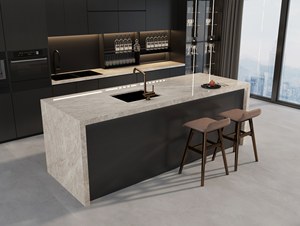 <span class=keywords><strong>Dalle</strong></span> en pierre frittée Blaze Build en marbre noir poli 1600x3200mm antidérapante et résistante aux acides pour cuisine, salle à manger, mur et sol - Product Image 2